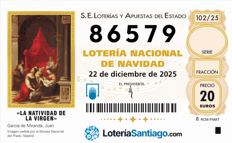 décimo 86579 de lotería de navidad 2025